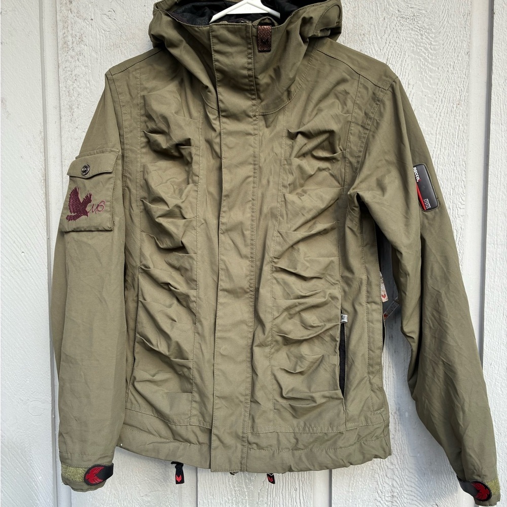 Mission Six Falcon Series Jacket XS RECCO Hooded Olive Green Snow Ski Ride - Picture 3 of 16